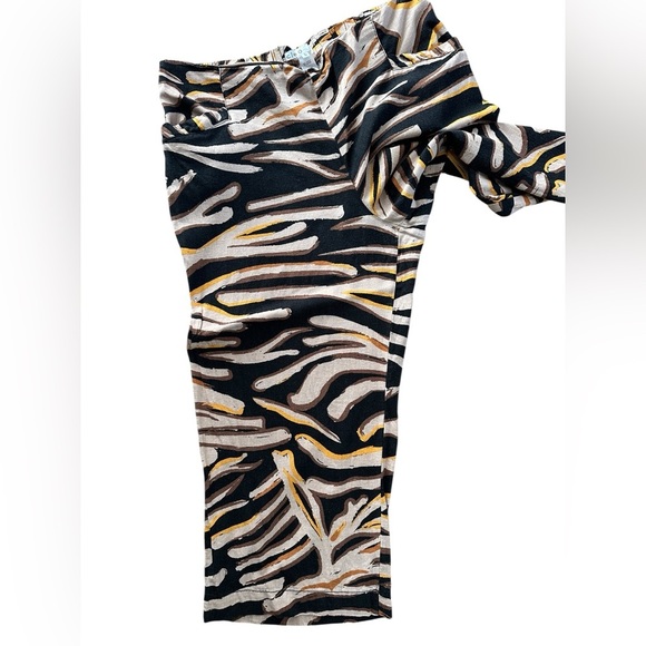 Cleo Linen-Blend Ankle Pants – Zebra Inspired Print – Size XL - Picture 7 of 9